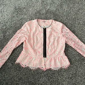 Juicy couture barbie core style lace zip top